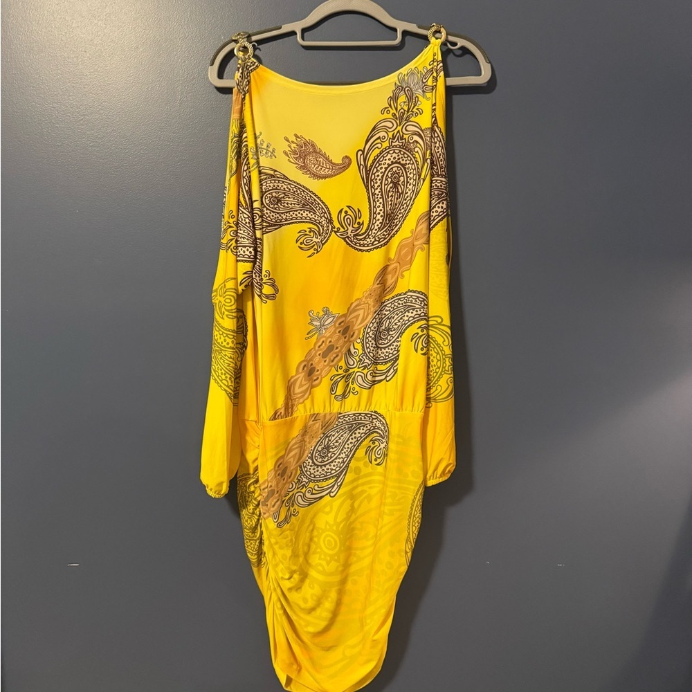VENUS Yellow Ruched One Shoulder Sundress
